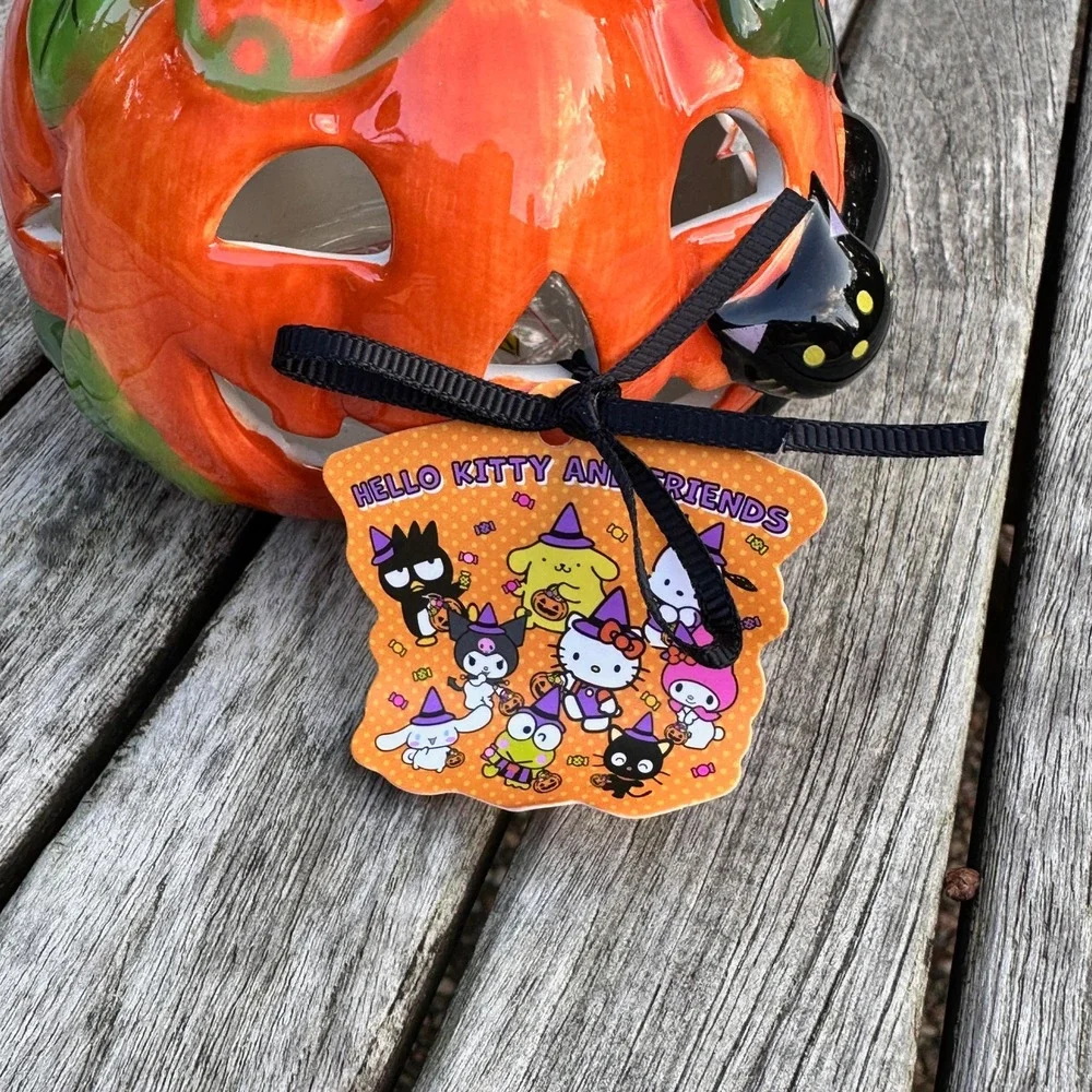 Sanrio Hello Kitty Skeleton Pumpkin Ceramic Tea Light Candle Holder Halloween